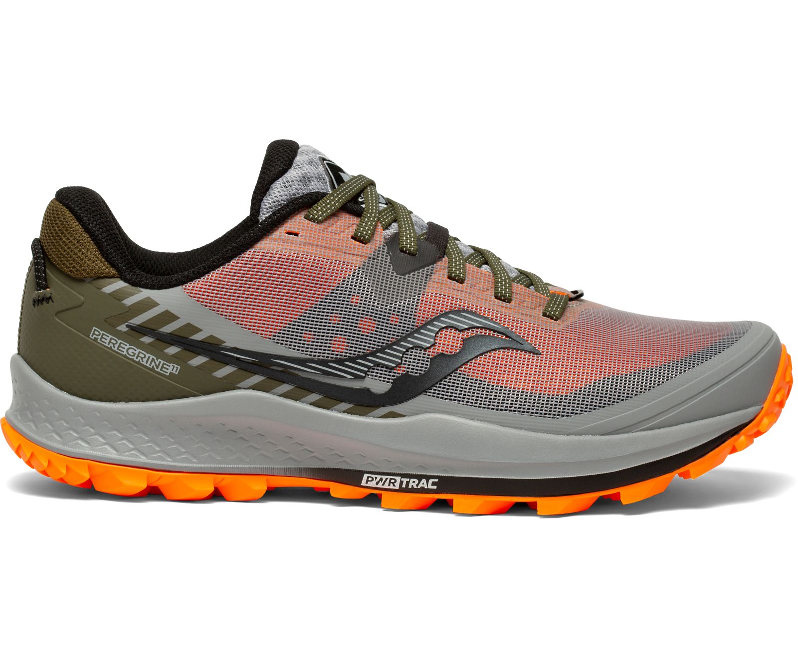 Saucony Peregrine 11 Trail löparskor Herr Grå Olivgröna Orange | Sverige 456AHK